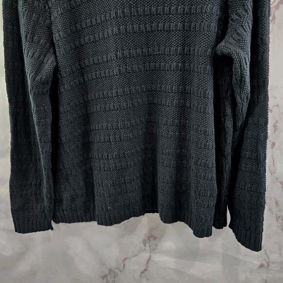 J Jill Cardigan Womens XL Black Sweater Blazer Wearever Textured Button Cotton - Picture 7 of 12